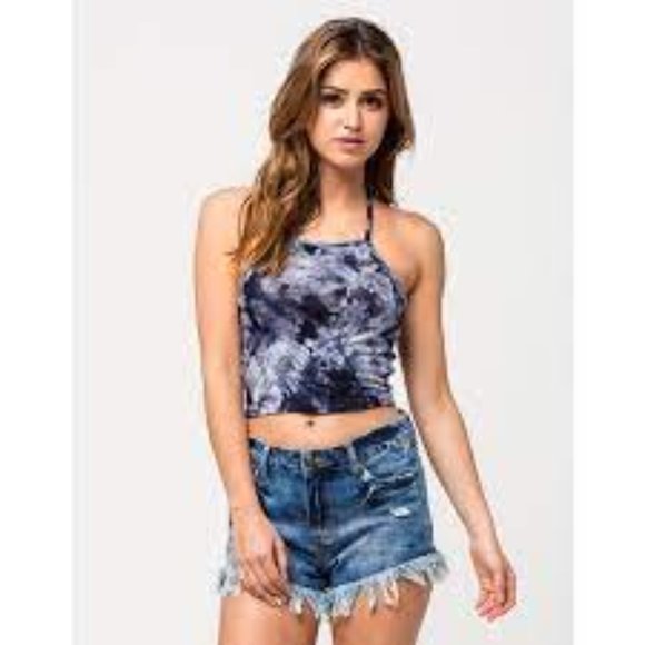 Full Tilt Tie Dye Halter  CroppedTop - Picture 7 of 7